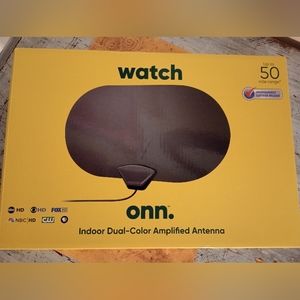 Brand New !! ONN indoor dual color amplified Antenna 50 mile range NEVER USED!